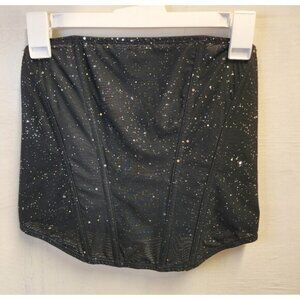 New Auden Women's Sexy Black Sparkly Corset Hook & Eye Size M